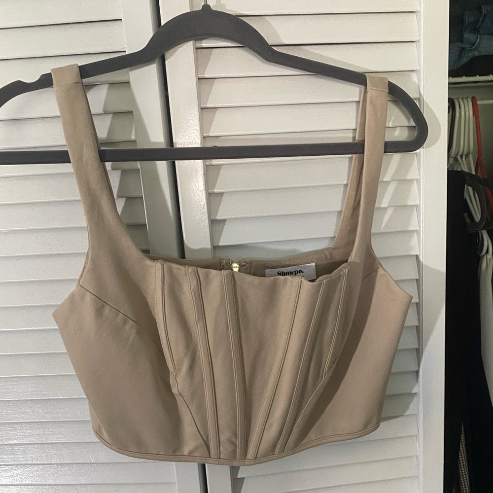 Showpo Beige Cropped Top